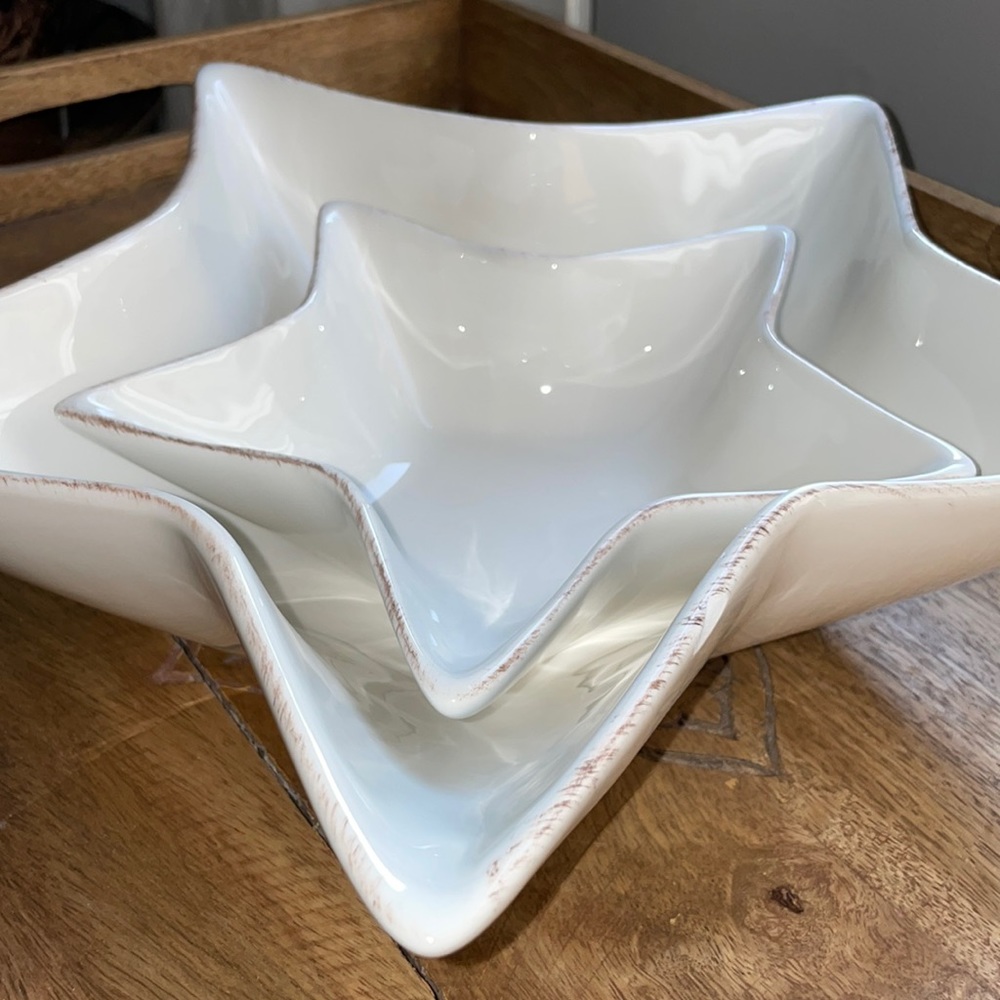 POTTERY BARN Set of 2 Rustic Star 🌟 Shaped Serving Dishes - Picture 3 of 15